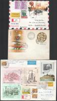46 db boríték és levél blokkokkal, részben futott ajánlottak, részben FDC-k
