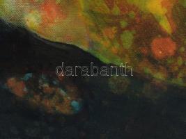 Kőrösi Papp Kálmán (1940): "Kozmikus figurációk". Akril, vászon, jelzett a hátoldalán. 70x...