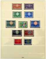 1956-1974 Komplett Europa CEPT gyűjtemény falcmentes előnyomott albumban