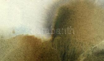 Lóránt János Demeter (1938-): Táj. Akvarell, papír, jelzett. Üvegezett fakeretben, 33x47,5 cm