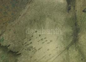 Lóránt János Demeter (1938-): Táj. Akvarell, papír, jelzett. Üvegezett fakeretben, 33x47,5 cm