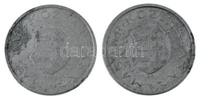 1946-1947. 2Ft Al "Kossuth-címer" (2xklf) T:VF,F, oxidáció Adamo F6, F7