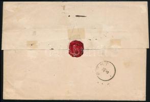 ca. 1872 Réznyomat 5kr + 2 x 10kr 3. súlyfokozatú ajánlott levélen / Mi 10 + 2 x 11 on 3rd weight cl...