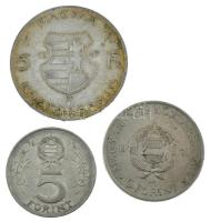 1947. 5Ft Ag "Kossuth" + 1967. 5Ft Cu-Ni "Kossuth" + 1971. 5Ft Cu-Ni "Kossu...