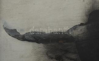 Szabó Tamás (1952-): Jézus, 2003. Vegyes technika, papír, jelzett. Üvegezett fakeretben, 20x25 cm