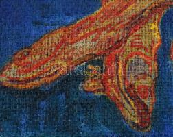 Kurucz István András (1960-): Halak. Olaj, vászon, rétegelt lemezen, jelzett a hátoldalon. Fakeretbe...