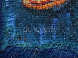 Kurucz István András (1960-): Halak. Olaj, vászon, rétegelt lemezen, jelzett a hátoldalon. Fakeretbe...