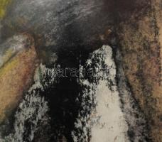 Lóránt János Demeter (1938-): Találkozás. Pasztell, papír, jelzett. Hátoldalán autográf felirattal. ...