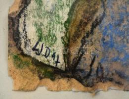 Lóránt János Demeter (1938-): Találkozás. Pasztell, papír, jelzett. Hátoldalán autográf felirattal. ...