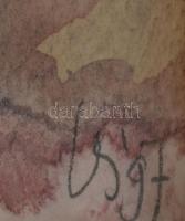 Lous Stuijfzand (1947-): Templom oltalmazó, 1997. Vegyes technika, kollázs, papír, jelzett. Hátoldal...