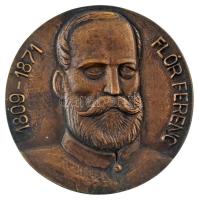 Ifj. Pál Mihály (1936-) - B. Szabó Edit (1938-1975) 1974. "Flór Ferenc 1809-1871 / Pest Megyei Orvosnapok - Tudományos munkáért III." kétoldalas, öntött bronz emlékérem, jelzés nélkül (90mm) T:AU