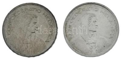 Svájc 1967B 5Fr Ag "Herdsman" Bern (2x) T:XF, patina Switzerland 1967B 5 Francs "Herdsman" Ag Bern (2x) C:XF, patina Krause KM#40