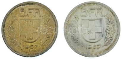 Svájc 1967B 5Fr Ag "Herdsman" Bern (2x) T:XF, patina
Switzerland 1967B 5 Francs "Her...