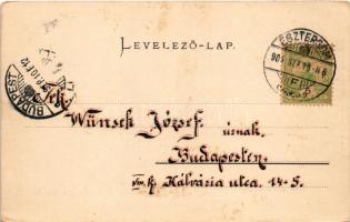 1904 Kovácspatak, Kovacov; Dunai uszoda, villa. Kardos Dezső kiadása / Danube riverside with swimmin...