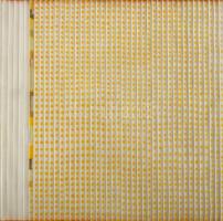 Olajos György (1953-): Aratás, 1997. Vegyes technika, papír, jelzett és autográf felirattal a hátold...