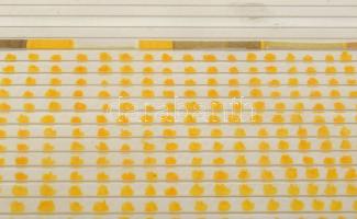 Olajos György (1953-): Aratás, 1997. Vegyes technika, papír, jelzett és autográf felirattal a hátold...