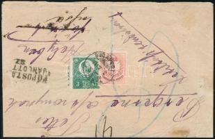 1874 Budapest helyi ajánlott levél Réznyomat 3kr és Színesszámú 5kr vegyes bérmentesítéssel, nagyon korai dátummal (november 2.) / Budapest local registered cover with Mi 9 + 17 mixed franking, very early date  Signed: Orbán