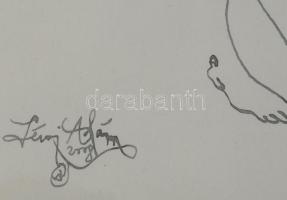 Lévai Ádám (1967-): Bábosok harcjátéka, 2008. Tus, papír, jelzett, üvegezett fakeretben. 29x19 cm