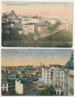 Bucharest, Bukarest, Bucuresti, Bucuresci - 4 pre-1945 town postcards: factory, hotel, shops