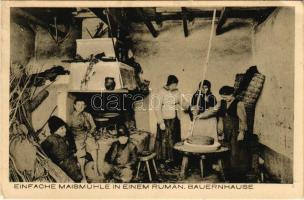 1918 Einfache Maismühle in einem Rumän. Bauernhause / peasant house, Romanian folklore (EK)