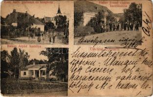 1911 Csécse, római katolikus plébánia és templom, Balásy Árpád kastélya, Heller József vegyeskereskedése, üzlete (EM)