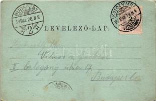 1899 Kolozsvár, Cluj; Református templom, Bethlen-bástya télen. Kováts P. fiai / Calvinist church, b...