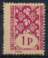 Nagyvárad II. 1945 1P folt az 1-es alatt + elfogazva / plate variety, shifted perforation Signed: Bodor
