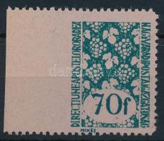 Nagyvárad II. 1945 70f bal oldalon fogazatlan / imperforate on the left side Signed: Bodor