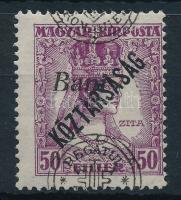 Nagyvárad 1919 Zita/Köztársaság 50f látványosan elcsúszott felülnyomással / Mi 64 II. with shifted overprint Signed: Bodor