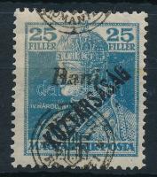 Nagyvárad 1919 Károly/Köztársaság 25f látványosan elcsúszott felülnyomással / Mi 63 II. with shifted overprint  Signed: Bodor