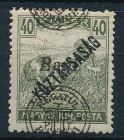 Nagyvárad 1919 Arató/Köztársaság 40f látványosan elcsúszott felülnyomással / Mi 57 II. with shifted overprint Signed: Bodor