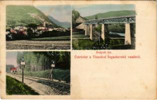 Tiszolc, Tisovec; Podyelli híd, Tiszolczi fogaskerekű vasút nagy viaduktja, vasúti híd. Morvai Sámuel kiadása / cogwheel railway bridge, viaduct (EK)