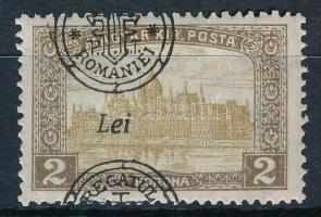 Nagyvárad 1919 Parlament 2K látványosan elcsúszott felülnyomással / Mi 41 II. with shifted overprint Signed: Bodor