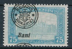 Nagyvárad 1919 Parlament 75f látványosan elcsúszott felülnyomással / Mi 38 II. with shifted overprint Signed: Bodor