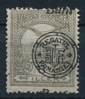 Nagyvárad 1919 Turul 6f látványosan elcsúszott felülnyomással / Mi 15 II. with shifted overprint Signed: Bodor