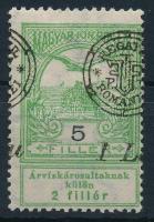 Nagyvárad 1919 Árvíz 5f látványosan elcsúszott felülnyomással / Mi 4 II. with shifted overprint Signed: Bodor
