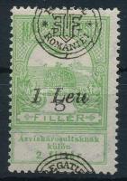 Nagyvárad 1919 Árvíz 5f látványosan elcsúszott felülnyomással / Mi 4 II. with shifted overprint Signed: Bodor