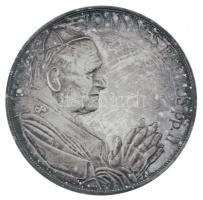 Fülöp Zoltán (1951-2004) 1991. "JOANNES PAULUS pp. II. / Őszentsége II. János Pál pápa magyarországi látogatása emlékére 1991" kétoldalas, hátoldalon alul jelzett Ag emlékérem tokban (15,98g/0.999/42,5mm) T:AU patina, karc
