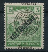 Nagyvárad 1919 Arató/Köztársaság 5f látványosan elcsúszott felülnyomással / Mi 53 II. with shifted overprint Signed: Bodor