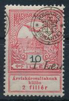 Nagyvárad 1919 Árvíz 10f látványosan elcsúszott felülnyomással / Mi 6 II. with shifted overprint Signed: Bodor