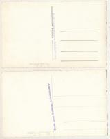 Székelyudvarhely, Odorheiu Secuiesc - 2 db RÉGI képeslap: épület belső, színpad, bordásfal / 2 pre-1...