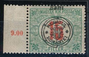 Nagyvárad 1919 Portó 15f Bani fönt / Mi P8 II. shifted overprint Signed: Bodor
