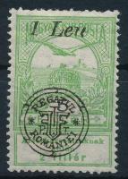 Nagyvárad 1919 Árvíz 5f Leu fönt (betapadás) / Mi 4 II. shifted overprint (gum disturbance) Signed: Bodor