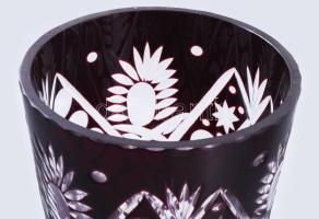 Bíborpácolt váza, jelzés nélkül, hibátlan, m: 30 cm