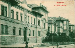 1910 Kolozsvár, Cluj; A klinika főbejárata / entrance of the hospital (fl)