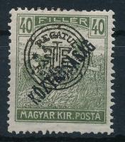 Nagyvárad 1919 Arató/Köztársaság 40f Bani nélkül / Mi 57 II. shifted overprint Signed: Bodor