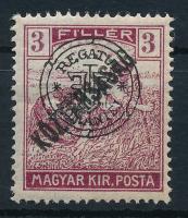 Nagyvárad 1919 Arató/Köztársaság 3f Bani nélkül / Mi 51 II. shifted overprint Signed: Bodor