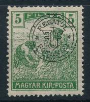 Nagyvárad 1919 Arató 5f Bani nélkül / Mi 28 II. shifted overprint
Signed: Bodor