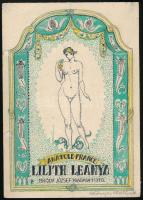 Kónya Zoltán (?-?): Könyvborító terve, Anatole France Lilith Leánya c. művéhez (1919). Vegyes technika, papír, jelzett, 17×12 cm