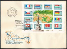 1977 Európa transzkontinentális víz útja vágott blokk FDC-n